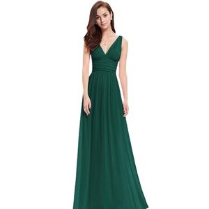 NWT Ever Pretty Elegant Green Chiffon Dress
